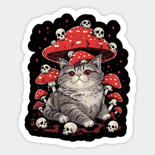 Cat Mushroom Tales Meows in Mushrooms Sticker